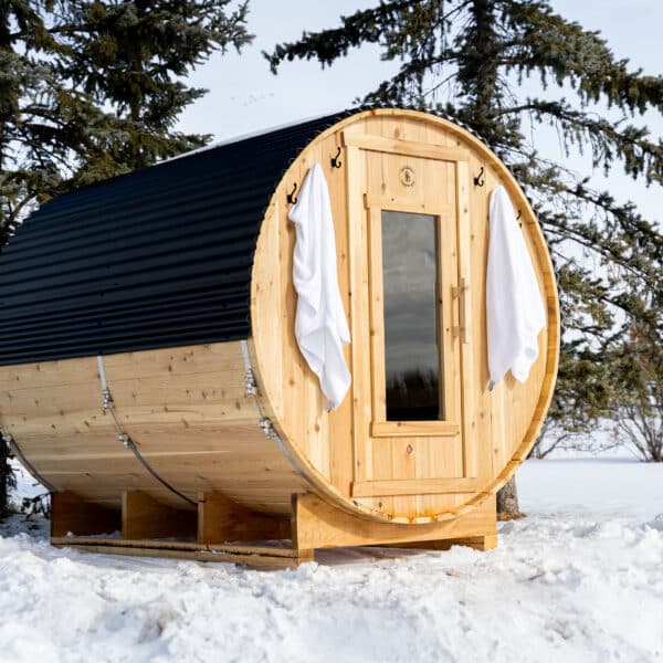 6 Person Cedar Barrel Sauna - 8ft Long